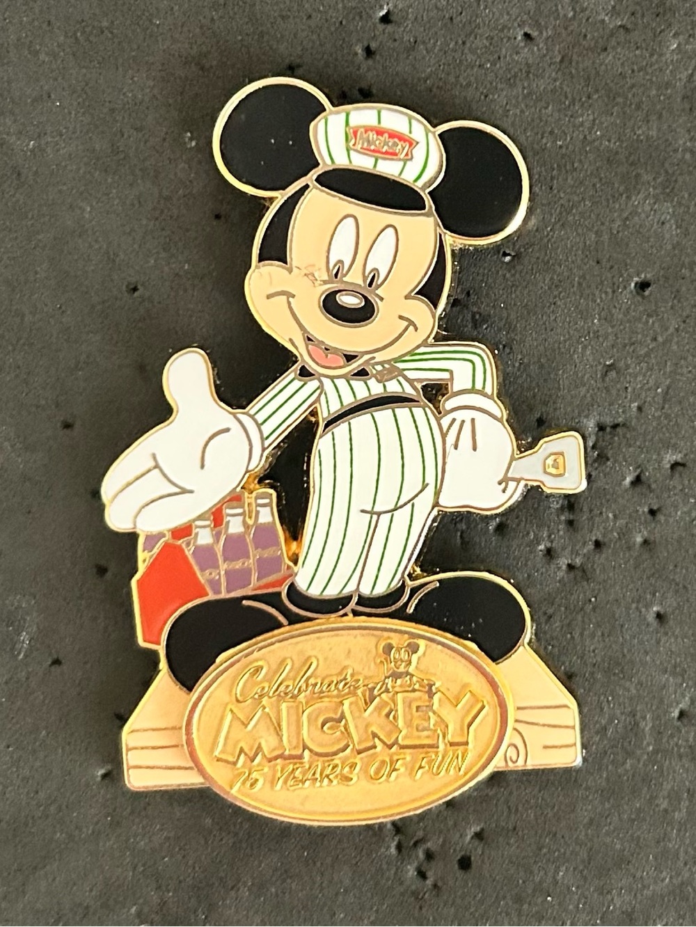 Mickey Mouse Soda Jerk 75 Years of Fun 75th Pin Quest Completer Disney Pin